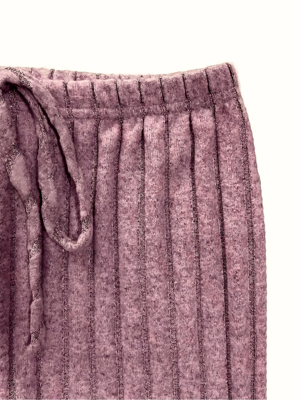 Lavender Ribbed 3-Piece Loungewear Set New Size L Soft Stretchy & Comfy. - Picture 6 of 7